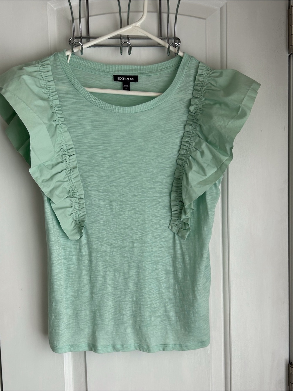 Express Mint Ruffle Sleeve Tank Top